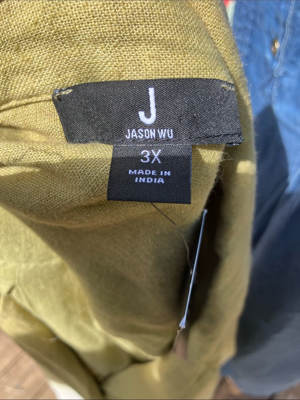 Jason Wu 3X linen flax dyed button front shirt NWT - Picture 7 of 8